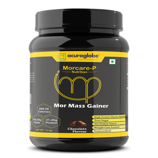 Morcare-P Mor Mass Gainer | Chocolate & Rabri Flavour | 1.5Kg weight