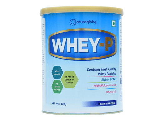 Acuraglobe Whey-P 100% Pure Whey Protein Concentrate, Unflavored, Supports Lean Mass Gain & Muscle Recovery